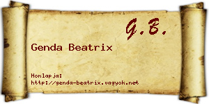 Genda Beatrix névjegykártya